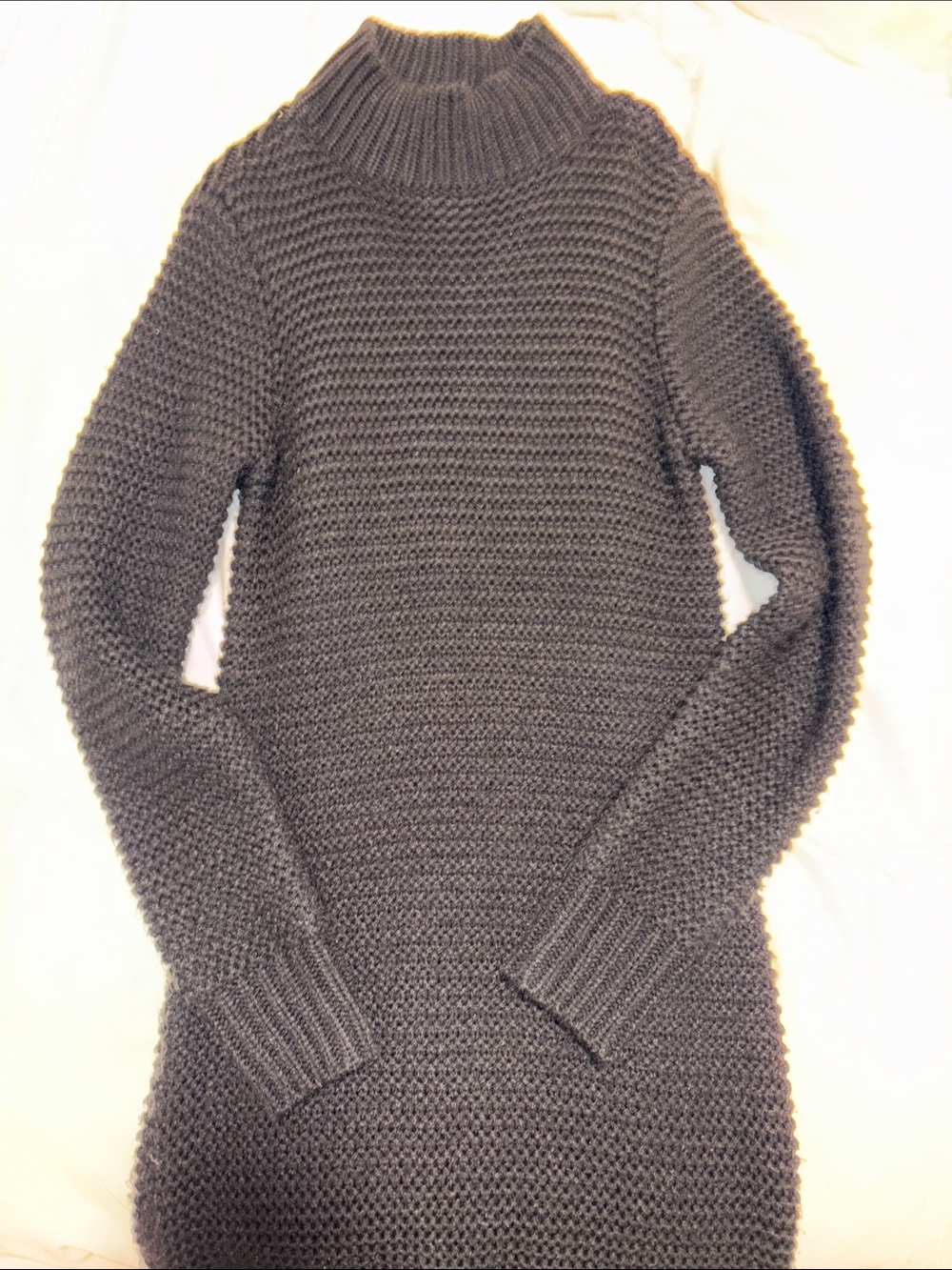 Dynamite Black Mock Neck Knit Sweater Dress